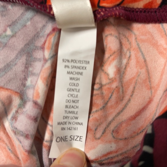 LuLaRoe New OS One Size Floral Leggings NWT - Picture 5 of 6